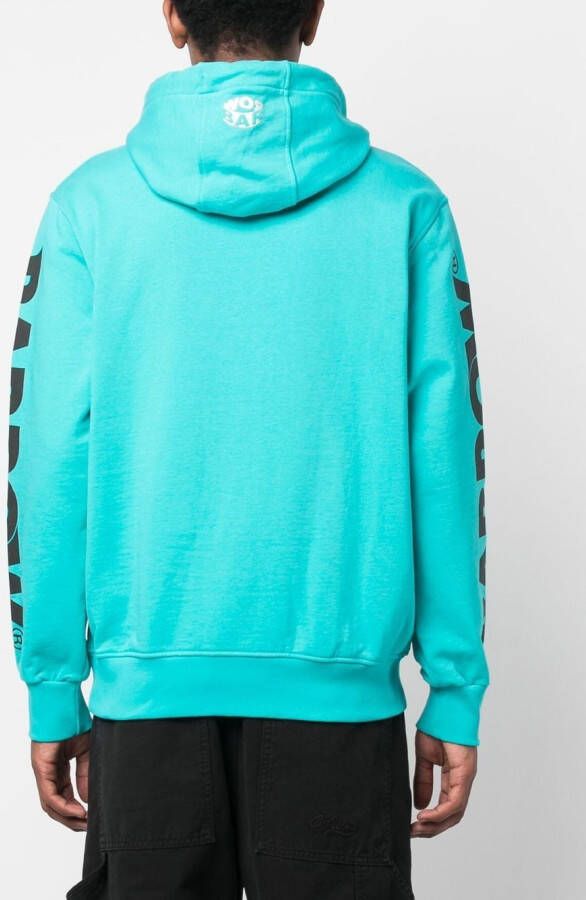 BARROW Hoodie met logoprint Blauw