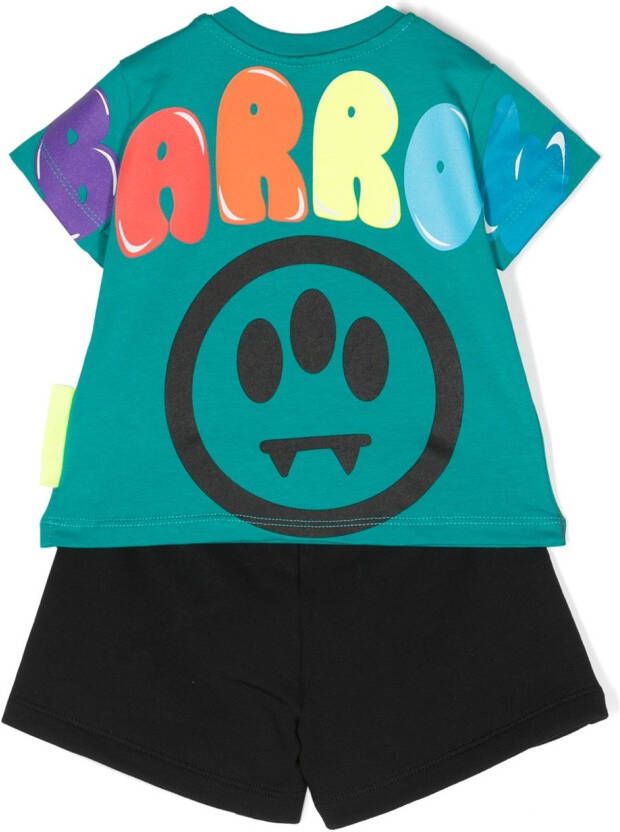 Barrow kids T-shirt en shorts met logoprint Zwart