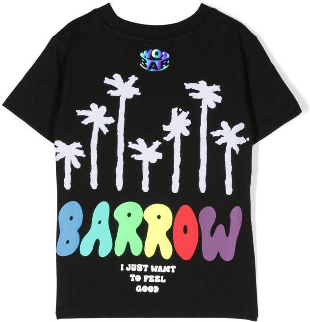 Barrow kids T-shirt met palmboomprint Zwart