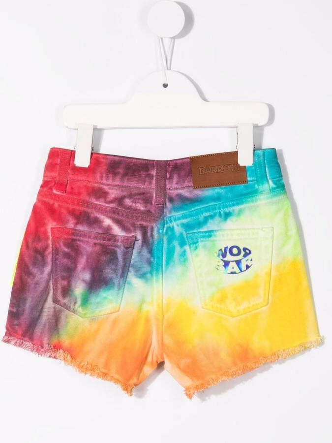 Barrow kids Spijkershorts met tie-dye print Rood