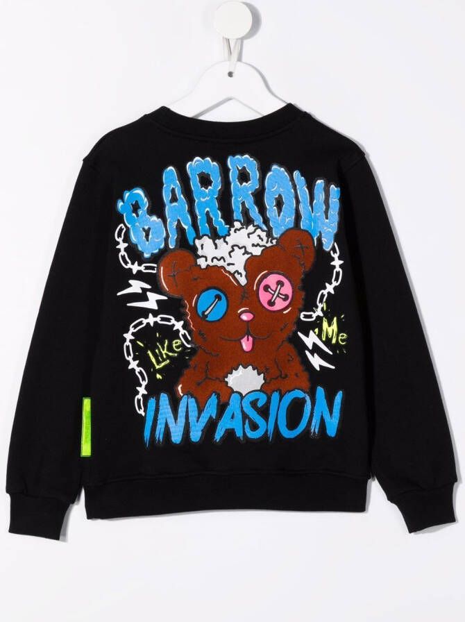 Barrow kids Sweater met logoprint Zwart