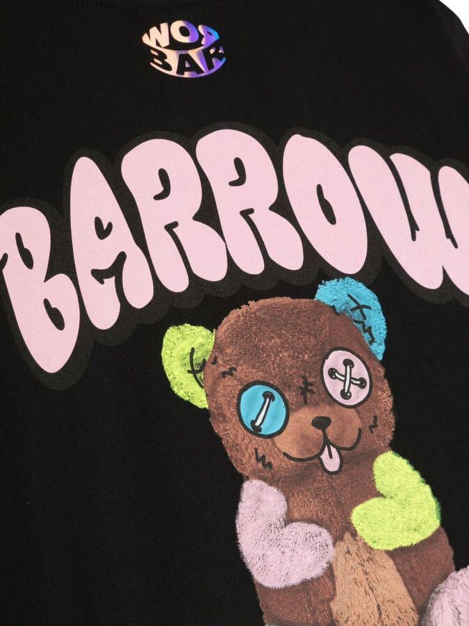 Barrow kids T-shirt met teddybeerprint Zwart