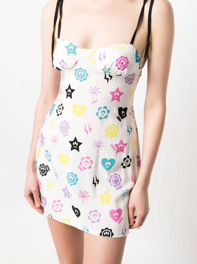 BARROW Mini-jurk met logoprint Wit
