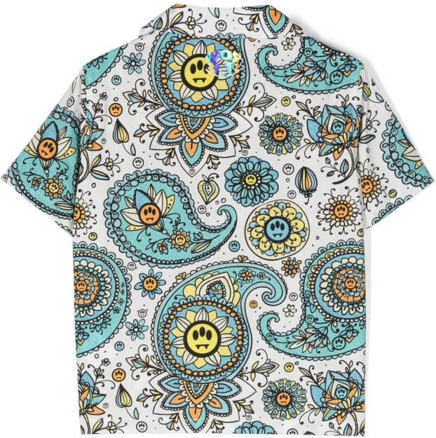 BARROW T-shirt met paisley-print Wit