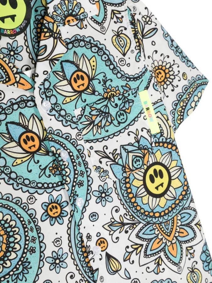 BARROW T-shirt met paisley-print Wit
