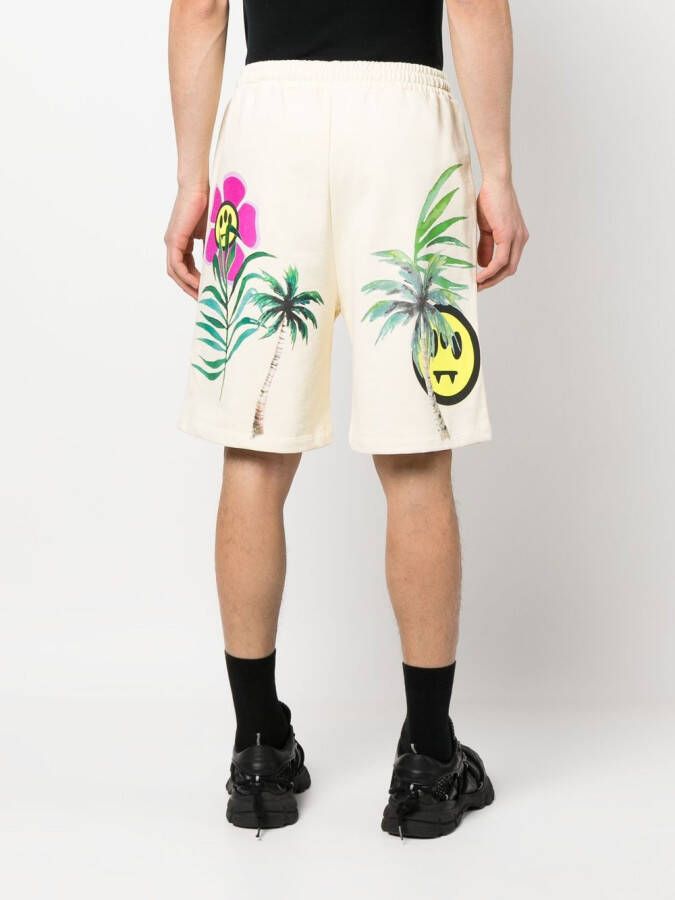 BARROW Shorts met palmboomprint Beige