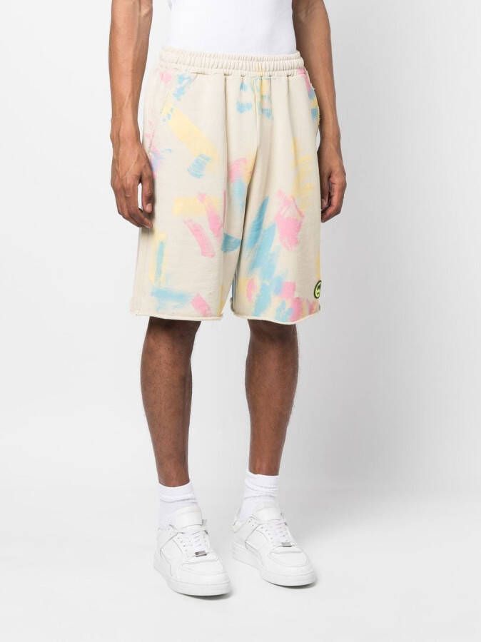 BARROW Shorts met tie-dye print Beige