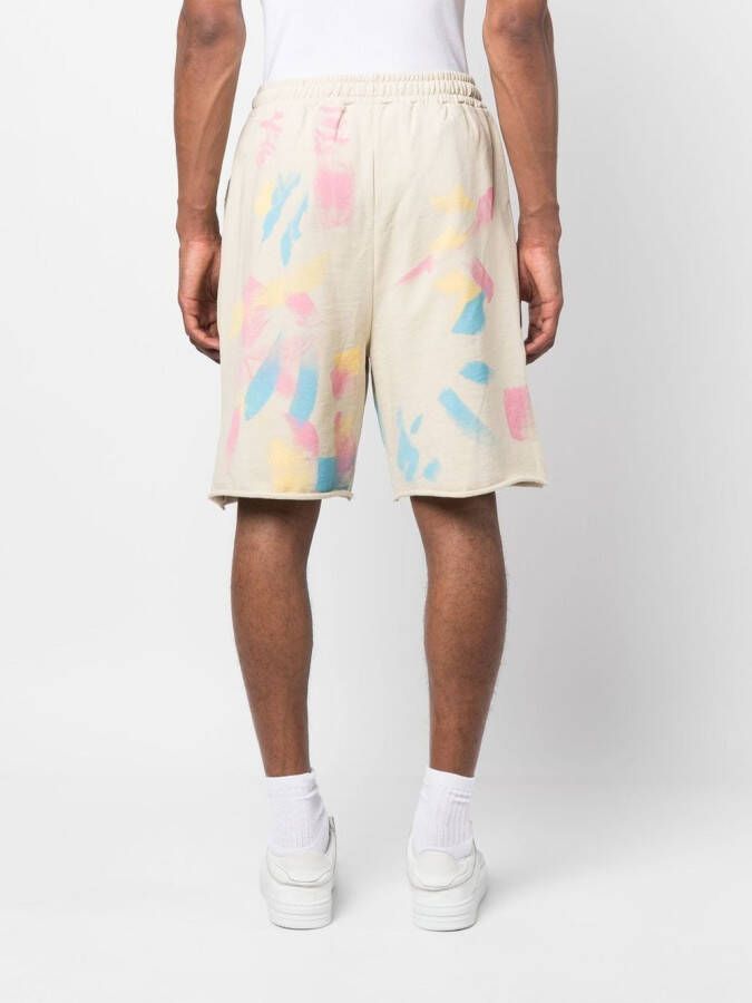 BARROW Shorts met tie-dye print Beige