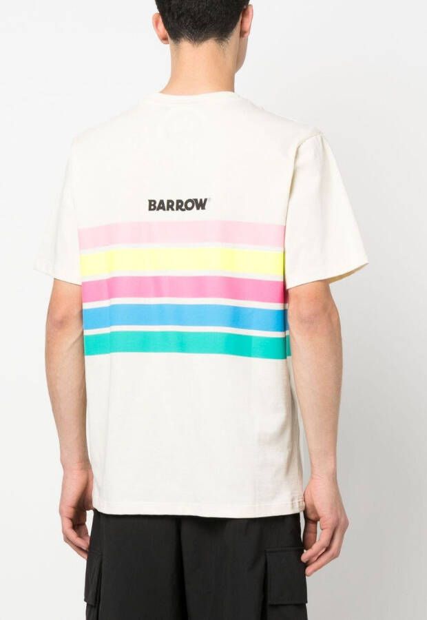 BARROW T-shirt met grafische print Beige