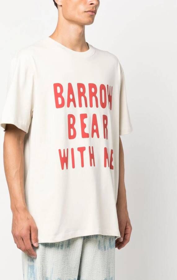 BARROW T-shirt met logoprint Beige