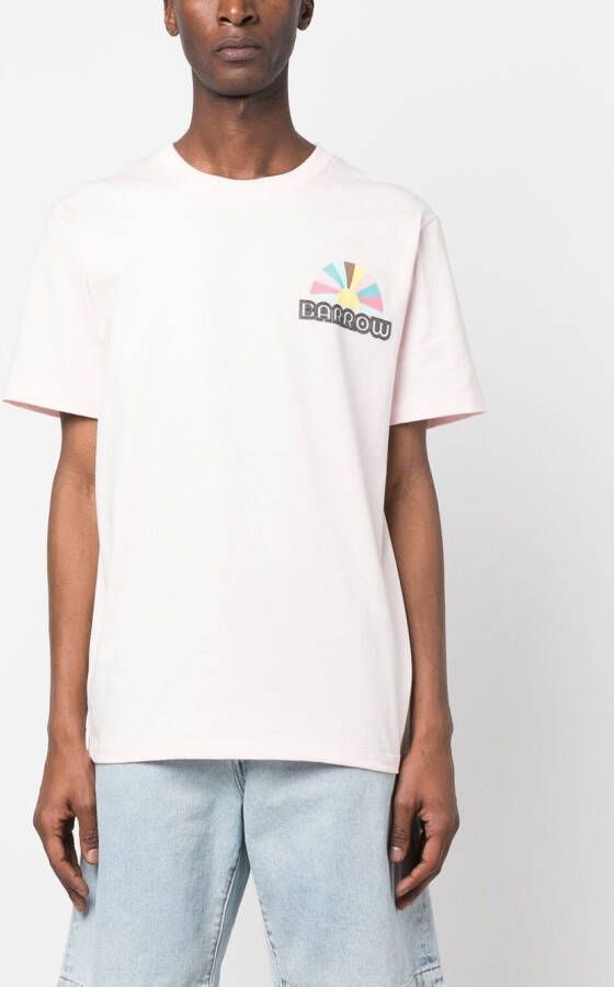 BARROW Katoenen T-shirt met logoprint Roze