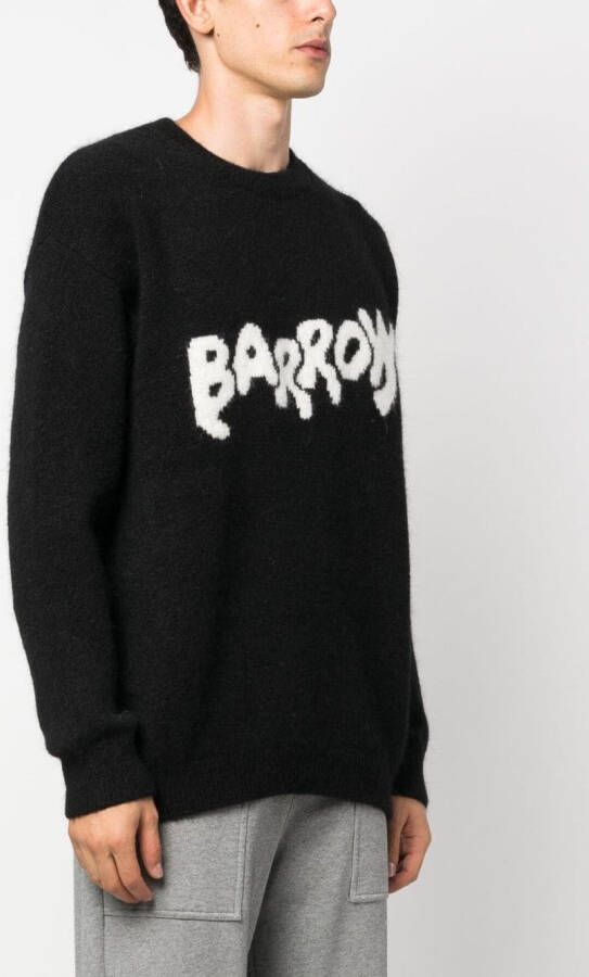 BARROW Trui met intarsia logo Zwart