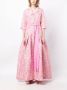 Baruni Loretta avondjurk met bloemenprint Roze - Thumbnail 2