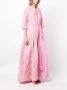Baruni Loretta avondjurk met bloemenprint Roze - Thumbnail 3