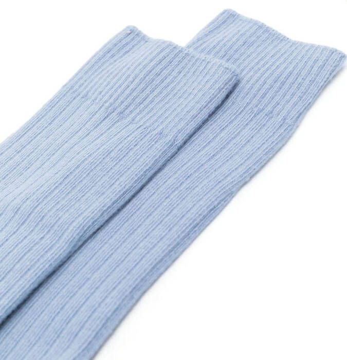 Baserange Geribbelde enkelsokken Blauw
