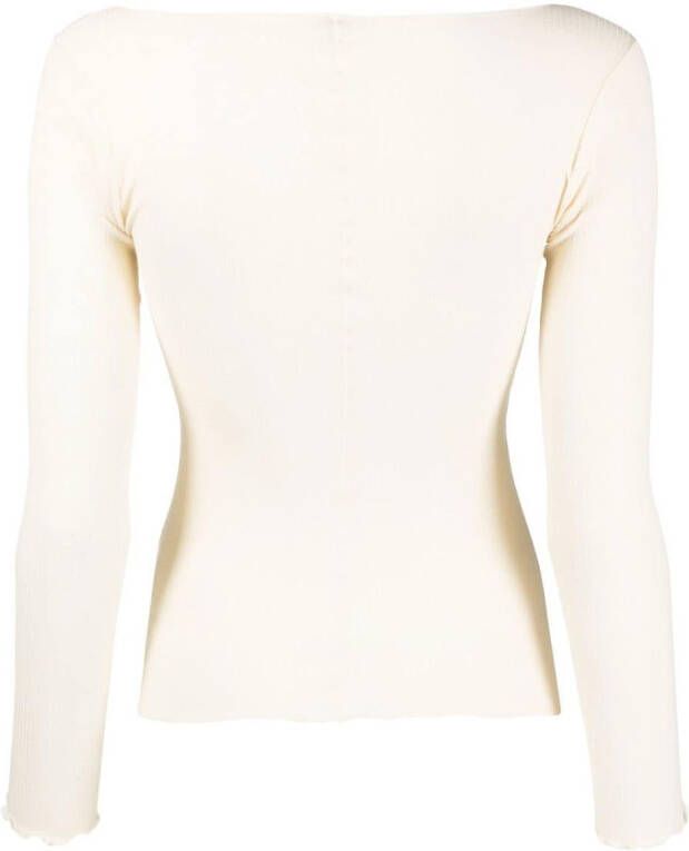 Baserange Trui met gewelfde afwerking Beige