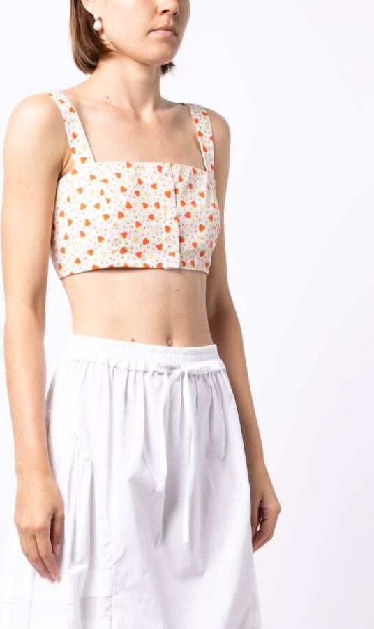 Batsheva Blouse met print Wit