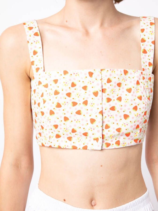 Batsheva Blouse met print Wit