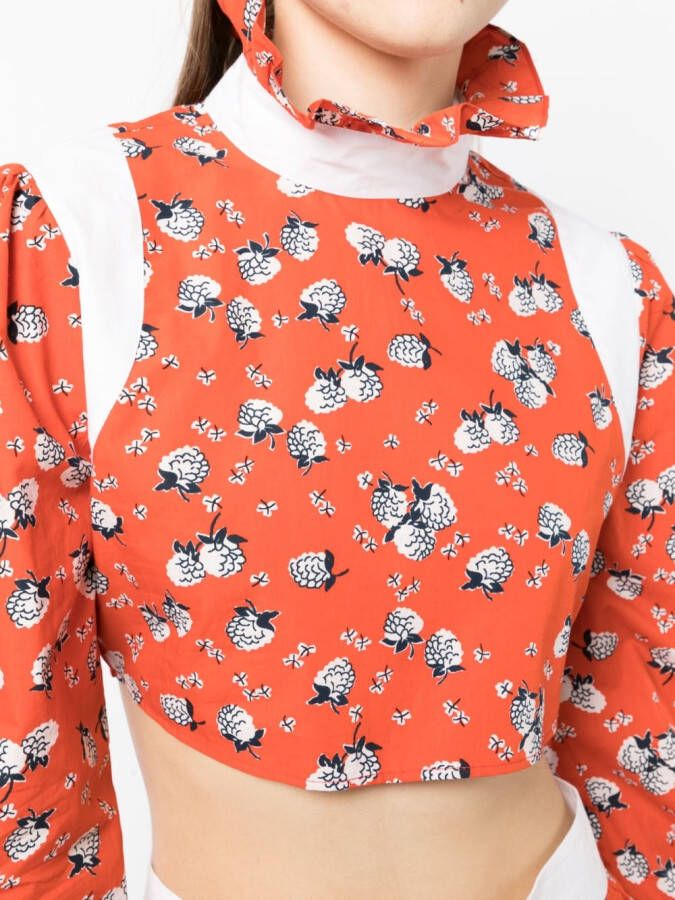 Batsheva Top met bloemenprint Rood