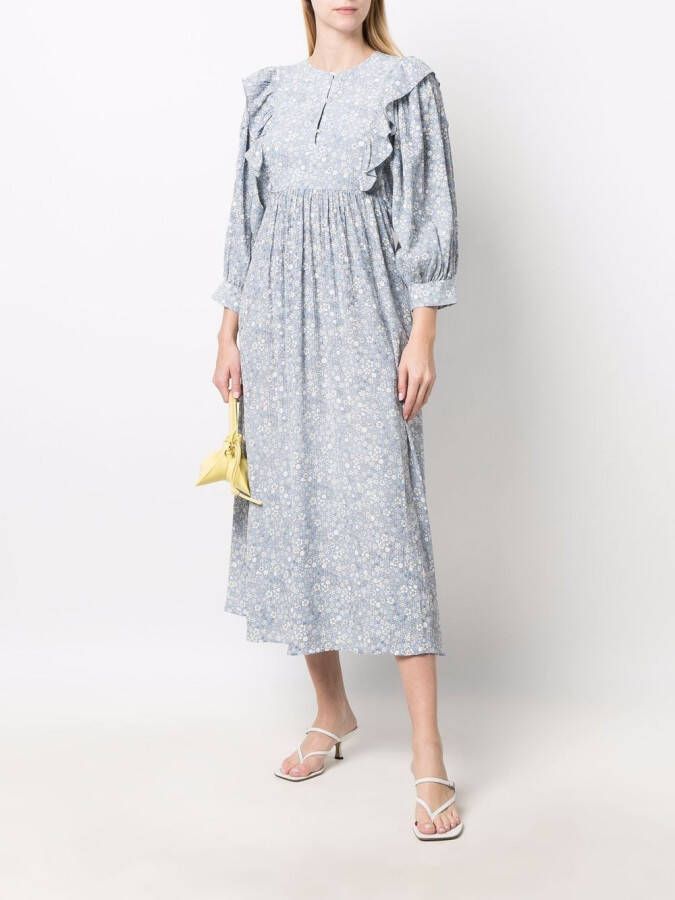 Baum Und Pferdgarten Midi-jurk met bloemenprint Blauw