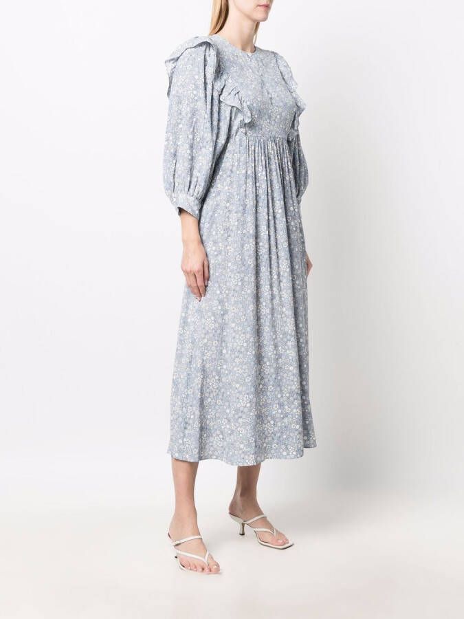 Baum Und Pferdgarten Midi-jurk met bloemenprint Blauw