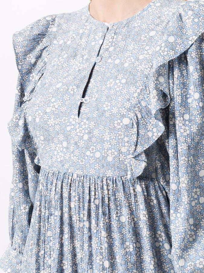 Baum Und Pferdgarten Midi-jurk met bloemenprint Blauw