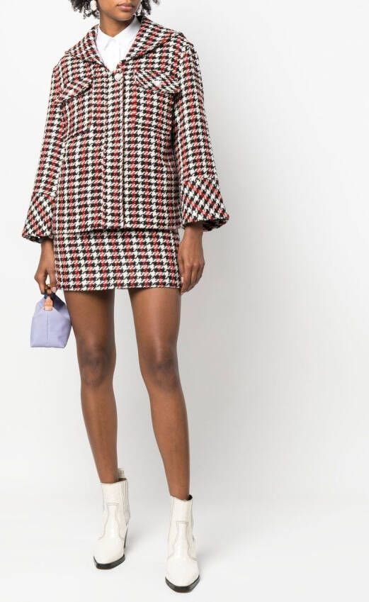 Baum Und Pferdgarten Mini-rok met pied-de-poule print Rood