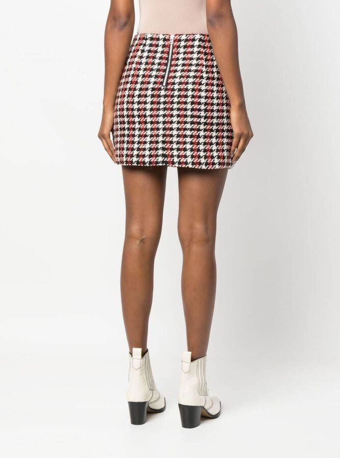 Baum Und Pferdgarten Mini-rok met pied-de-poule print Rood