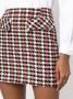 Baum Und Pferdgarten Mini-rok met pied-de-poule print Rood - Thumbnail 5
