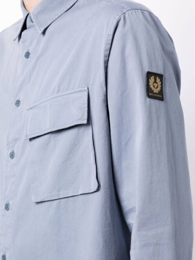 Belstaff Overhemd met logopatch Blauw