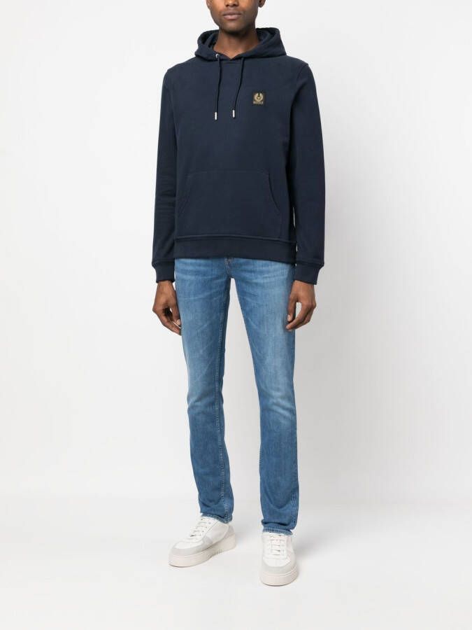 Belstaff Hoodie met logopatch Blauw