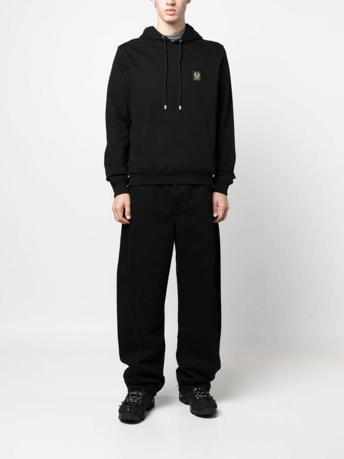 Belstaff Hoodie met logopatch Zwart