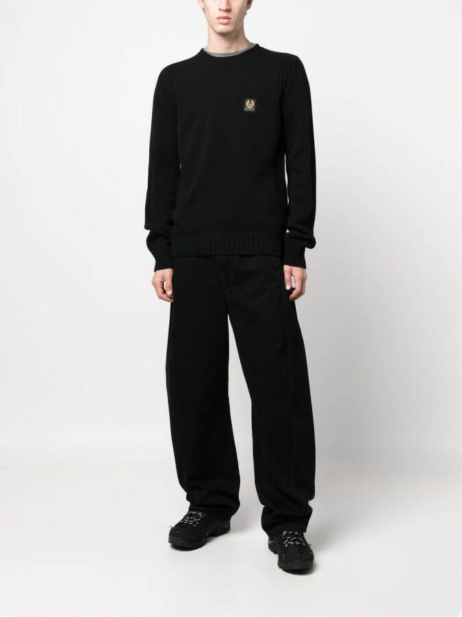 Belstaff Sweater met logopatch Zwart