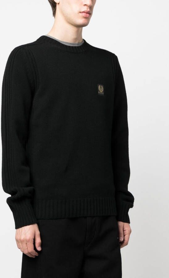 Belstaff Sweater met logopatch Zwart