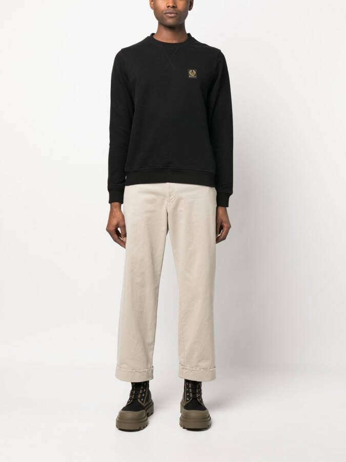 Belstaff Katoenen sweater met logopatch Zwart