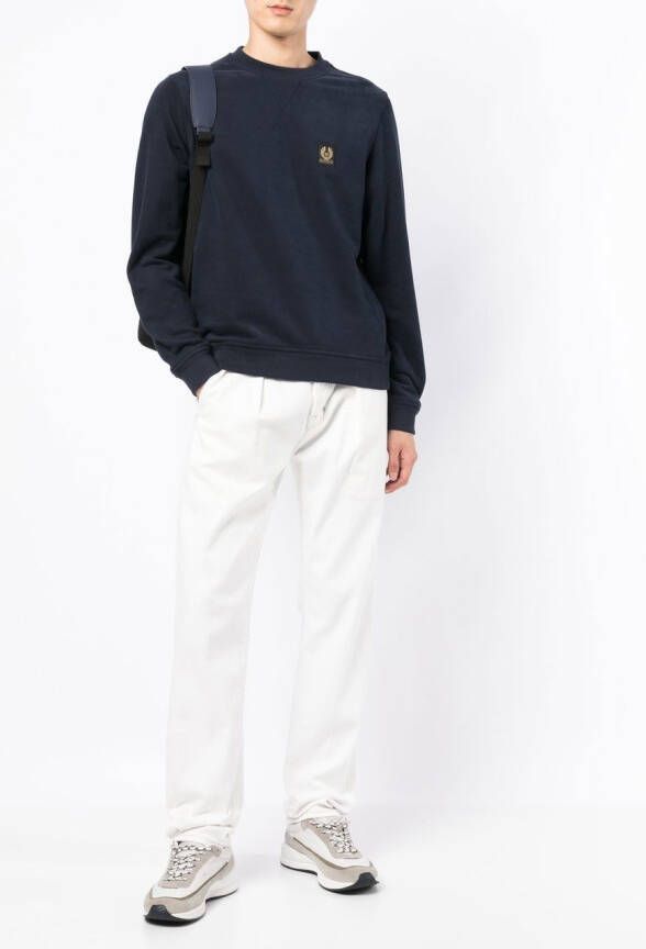 Belstaff Katoenen sweater met logopatch Blauw