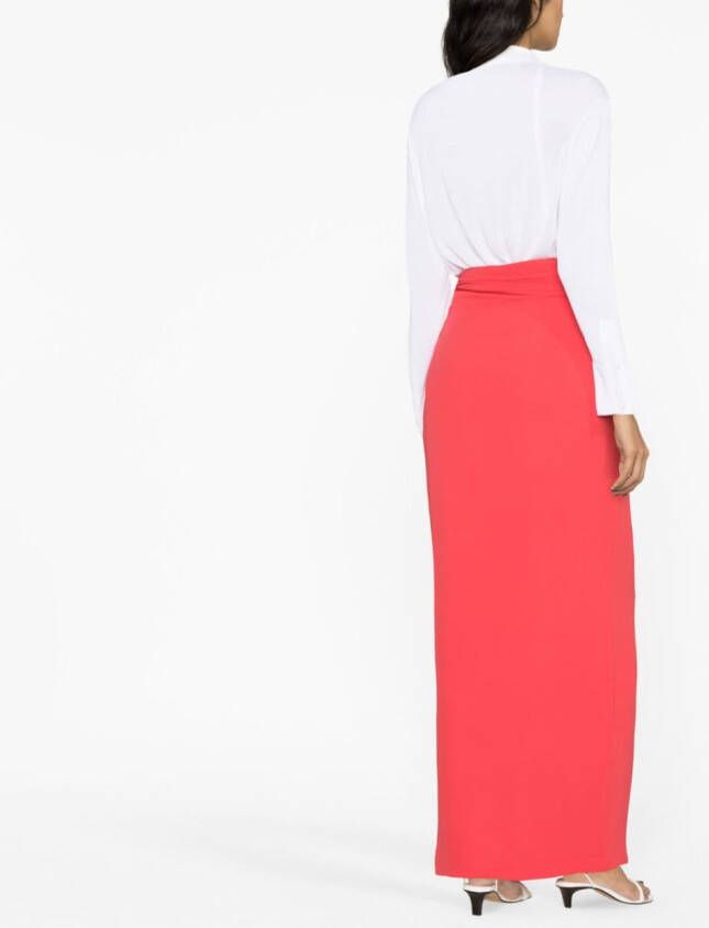 Bernadette Maxi-rok met gestrikte taille Rood