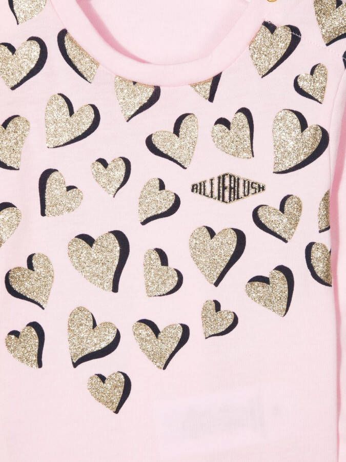 Billieblush T-shirt met glitter hart Roze