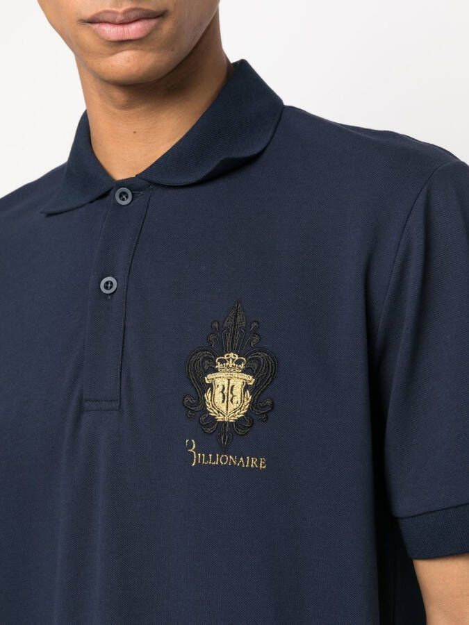 Billionaire Poloshirt met geborduurd logo Blauw