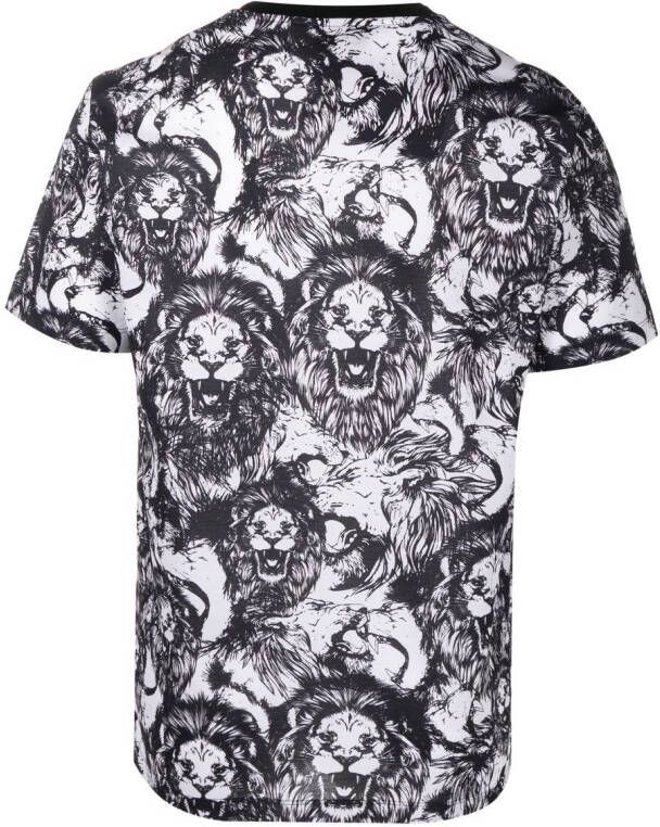 Billionaire T-shirt met leeuwprint Wit