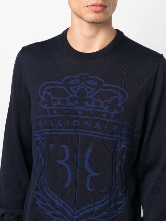 Billionaire Pullover met logoprint Blauw