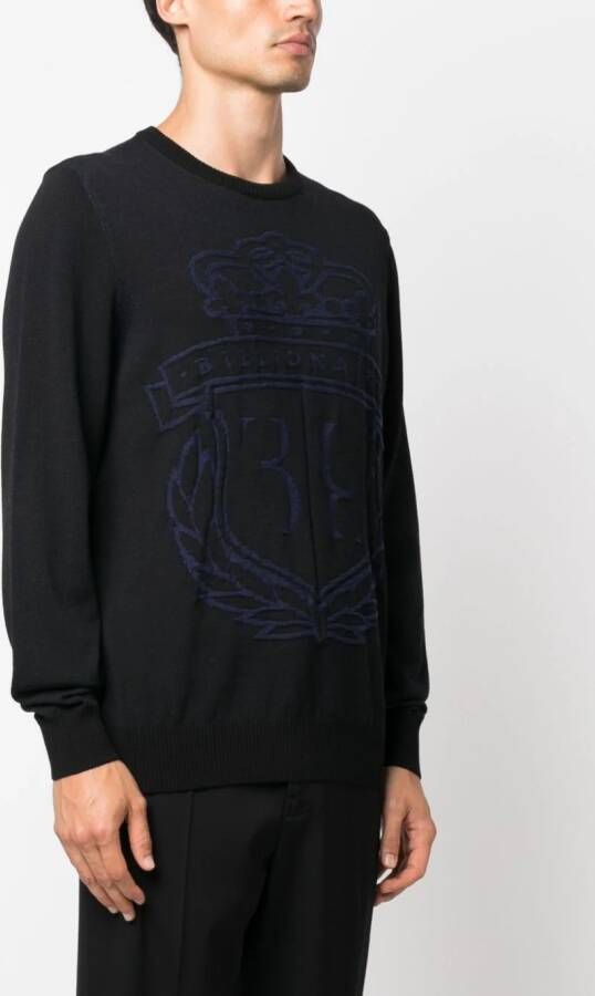 Billionaire Pullover met logoprint Zwart