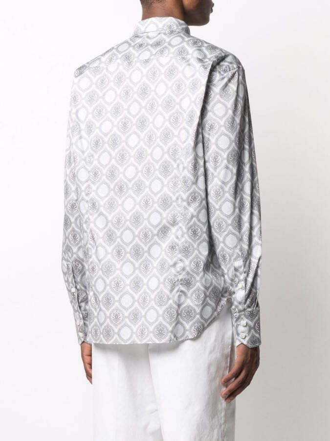 Billionaire Overhemd met barokprint Grijs