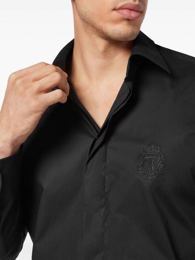 Billionaire Overhemd met geborduurd logo Zwart