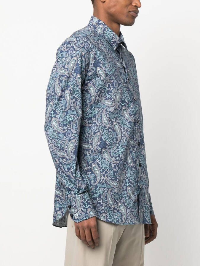Billionaire Overhemd met paisley-print Blauw