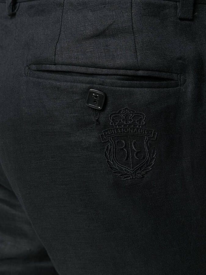 Billionaire Pantalon met borduurwerk Zwart