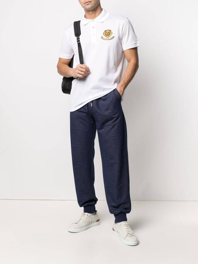 Billionaire Poloshirt met geborduurd logo Wit