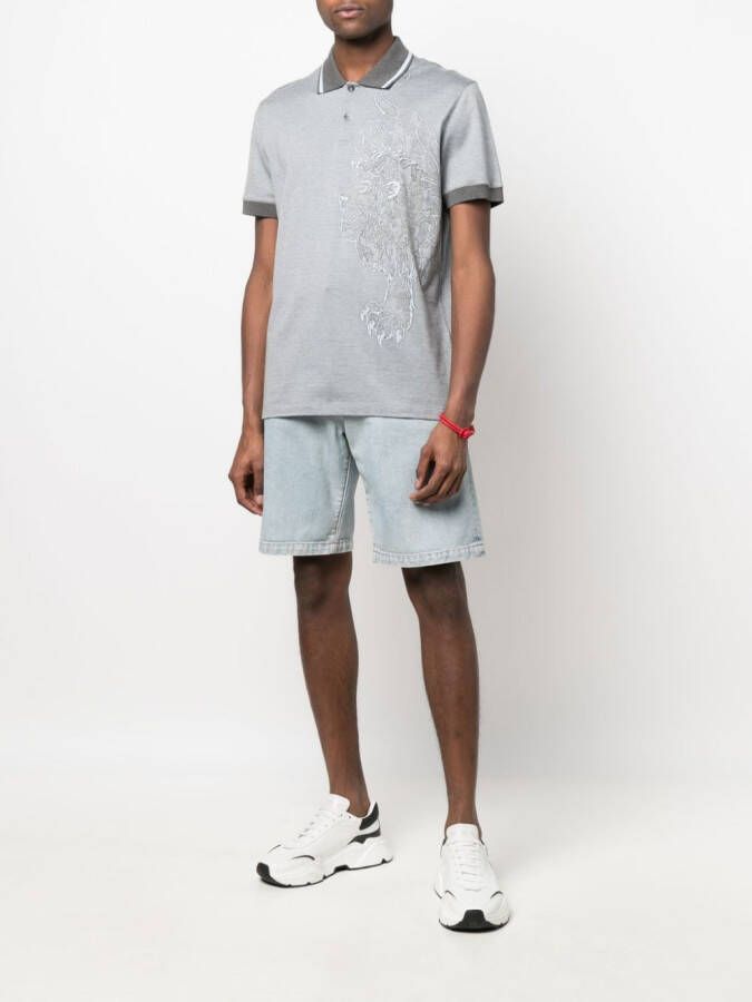 Billionaire Poloshirt met leeuwprint Grijs