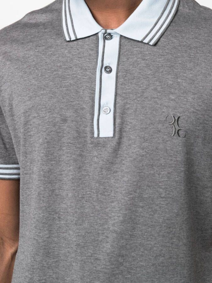 Billionaire Poloshirt met logo jacquard Grijs