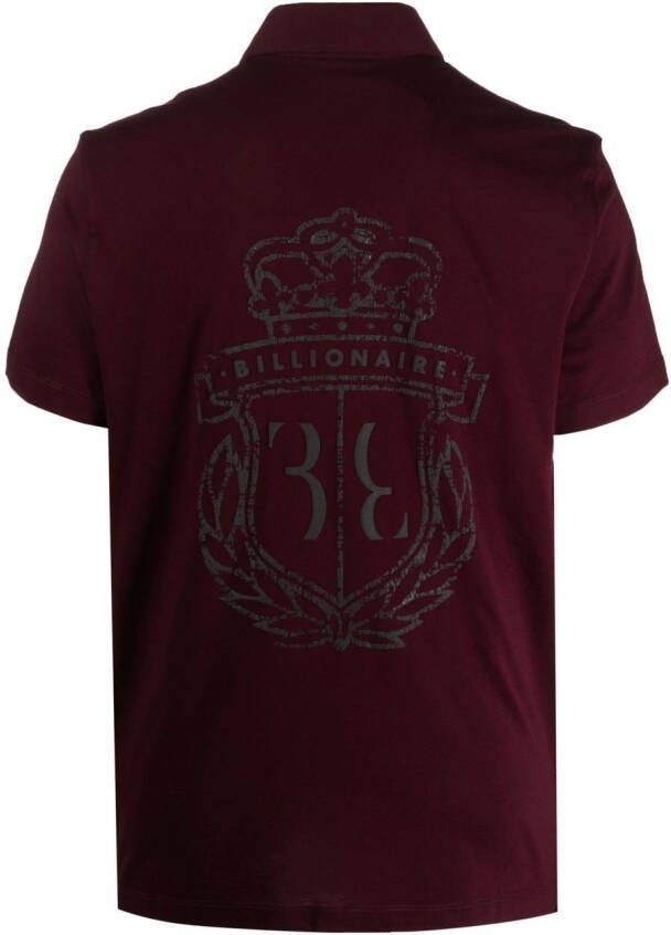 Billionaire Poloshirt met logoprint Paars